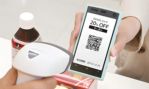 スマートフォン液晶のコード読取に対応