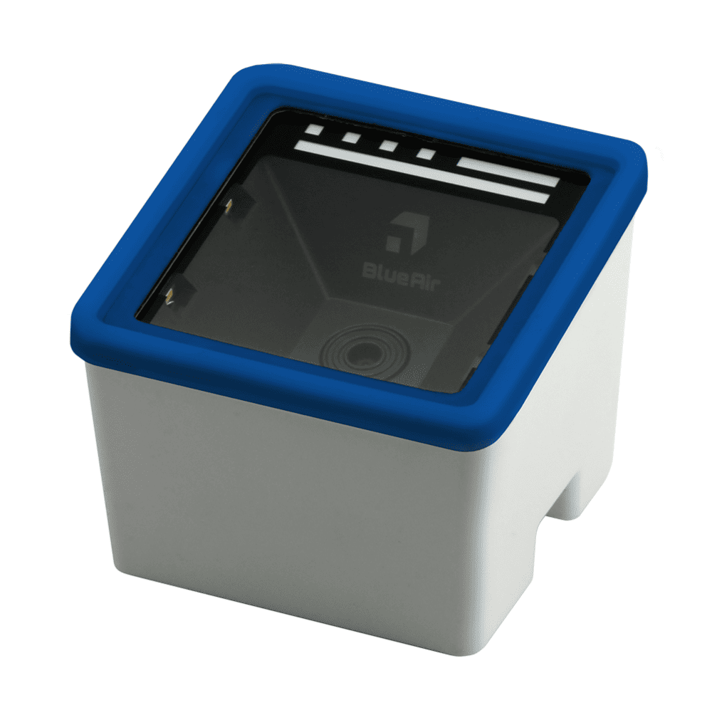 BlueAir eTicket コードリーダ BLUEAIR-E-BTB-FBL USB/Bluetoothインターフェイスモデル 充電池搭載 ブルーラバーフレーム装着モデル