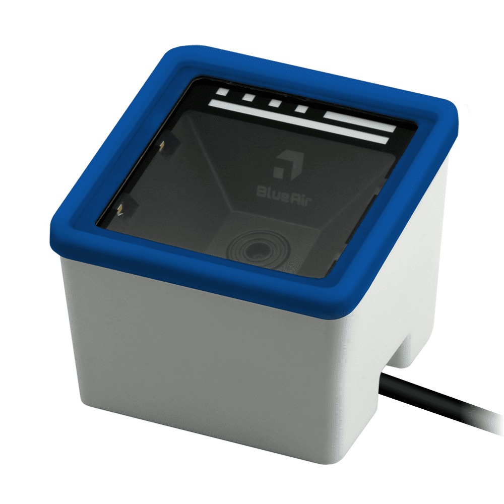 BlueAir eTicket コードリーダ BLUEAIR-E-FBL USB接続 有線モデル ブルーラバーフレーム装着モデル