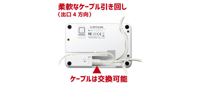 ケーブル配線の自由度が高い設計