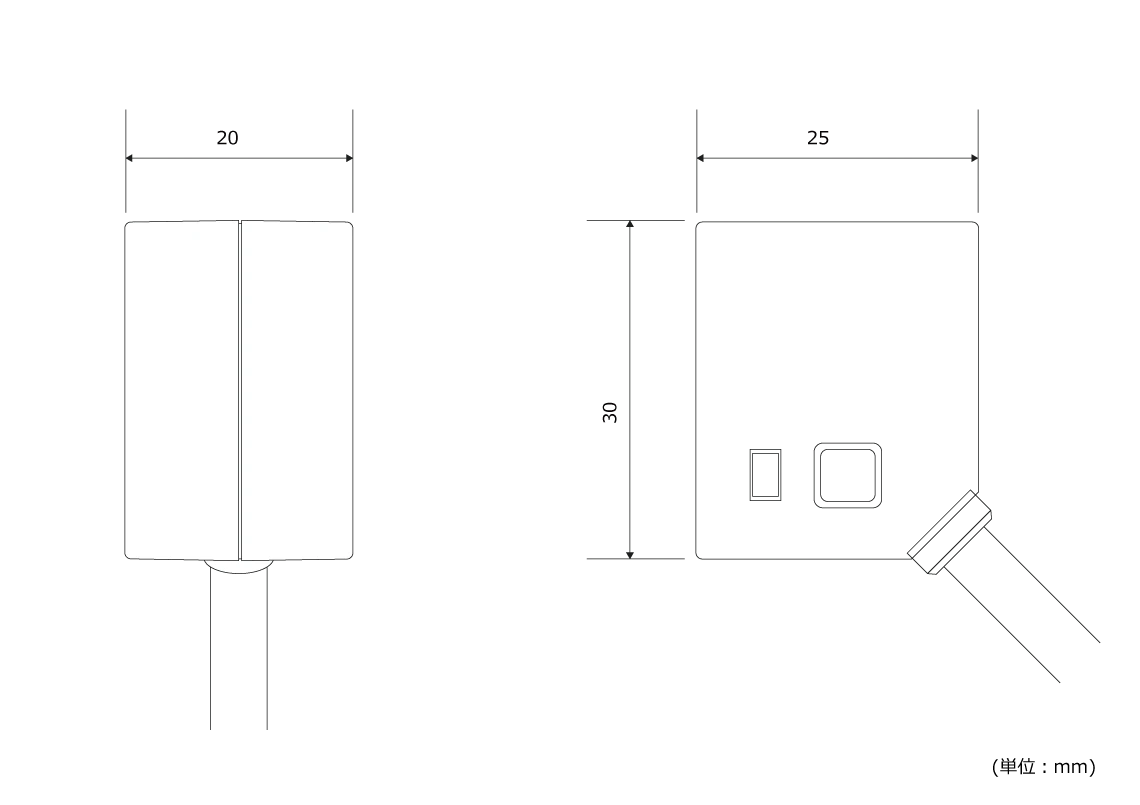 cubeQRX 寸法図