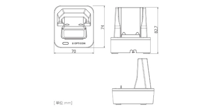 専用クレードル CRD-5000（寸法図）