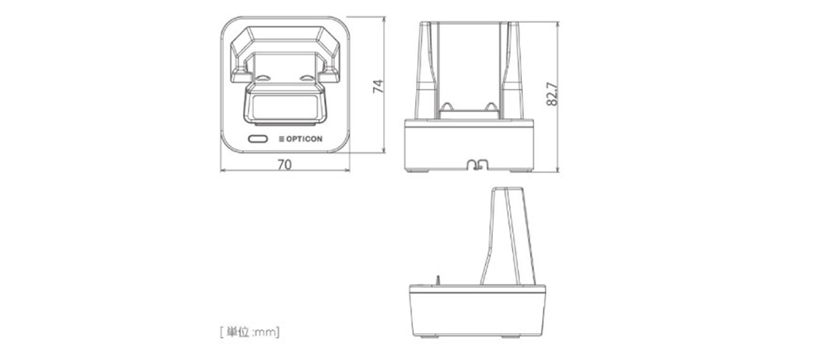 専用クレードル CRD-5000寸法図
